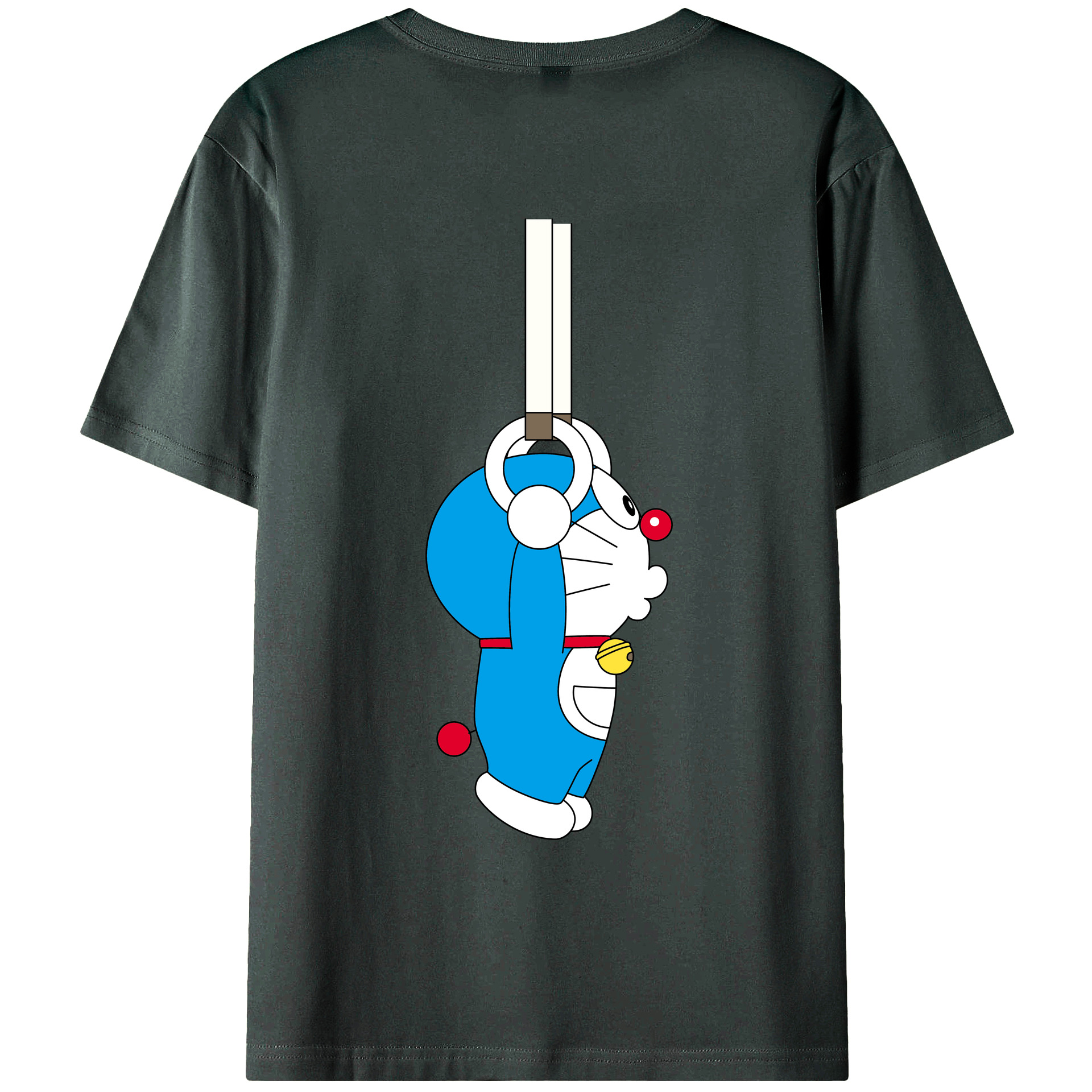 （画像用） ドラえもん Doraemon 綿100％ メンズ半袖Tシャツ（バックプリント） 通気性